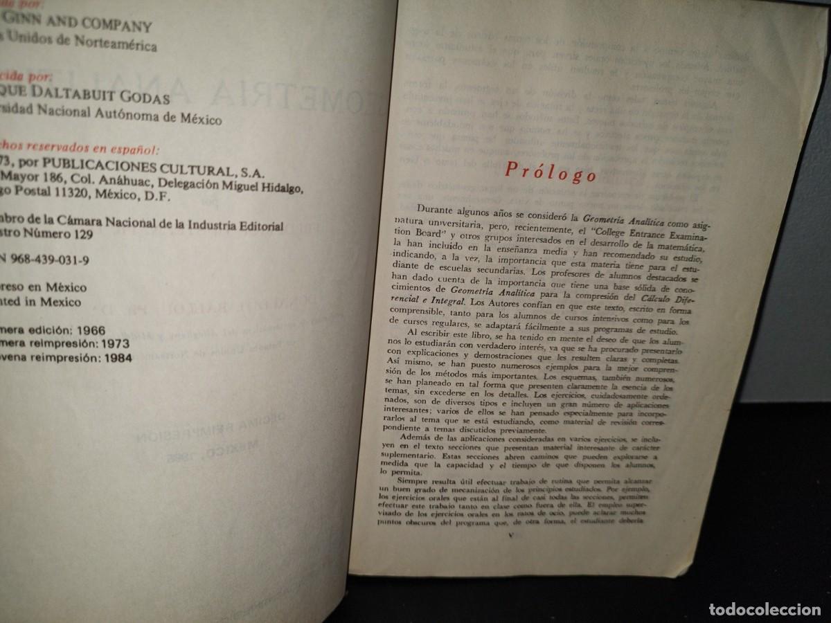 Libros de segunda mano de ciencias: 45- GEOMETR&Iacute;A ANAL&Iacute;TICA - FREDERICK H. STEEN - Foto 4