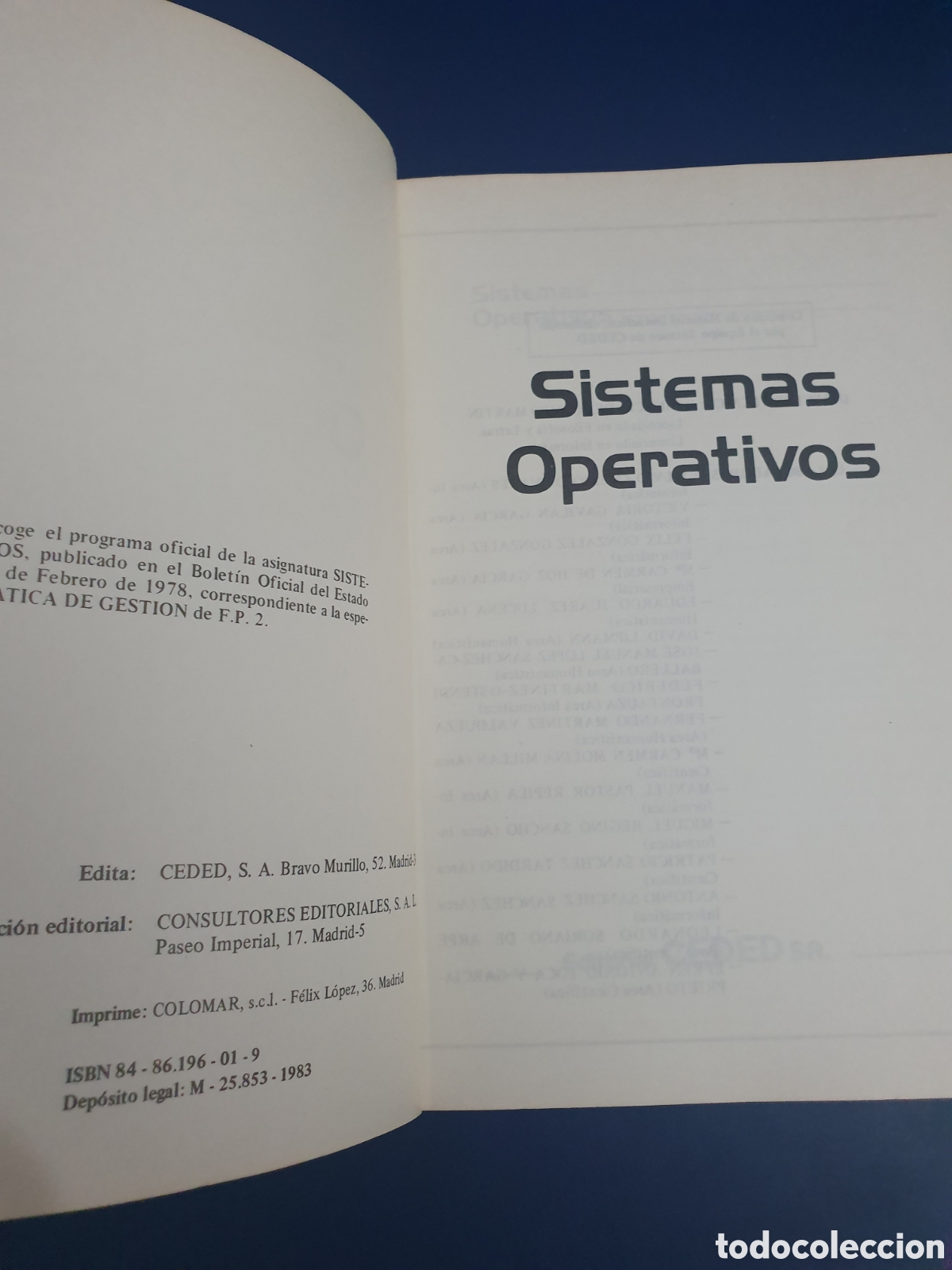 Libros de segunda mano de ciencias: SISTEMAS OPERATIVOS EDITORIAL CEDED 1983 - Foto 3