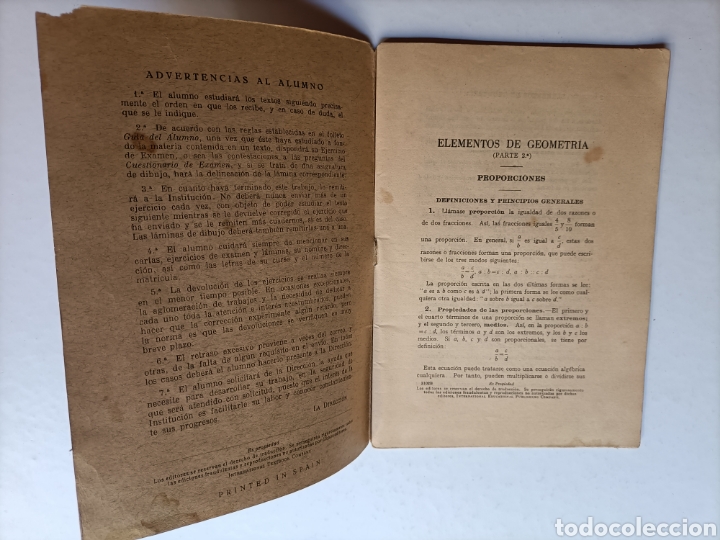 Libros de segunda mano de ciencias: Elementos de geometr&iacute;a. Parte 1 y 2 . Y escuelas internacionales . Temas matem&aacute;ticas - Foto 11