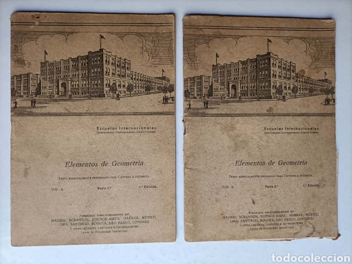 Libros de segunda mano de ciencias: Elementos de geometr&iacute;a. Parte 1 y 2 . Y escuelas internacionales . Temas matem&aacute;ticas - Foto 1