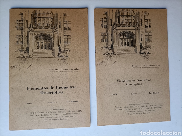 Libros de segunda mano de ciencias: Elementos de geometr&iacute;a descriptiva. Parte 1 y 2 . Escuelas internacionales temas matem&aacute;ticas - Foto 1