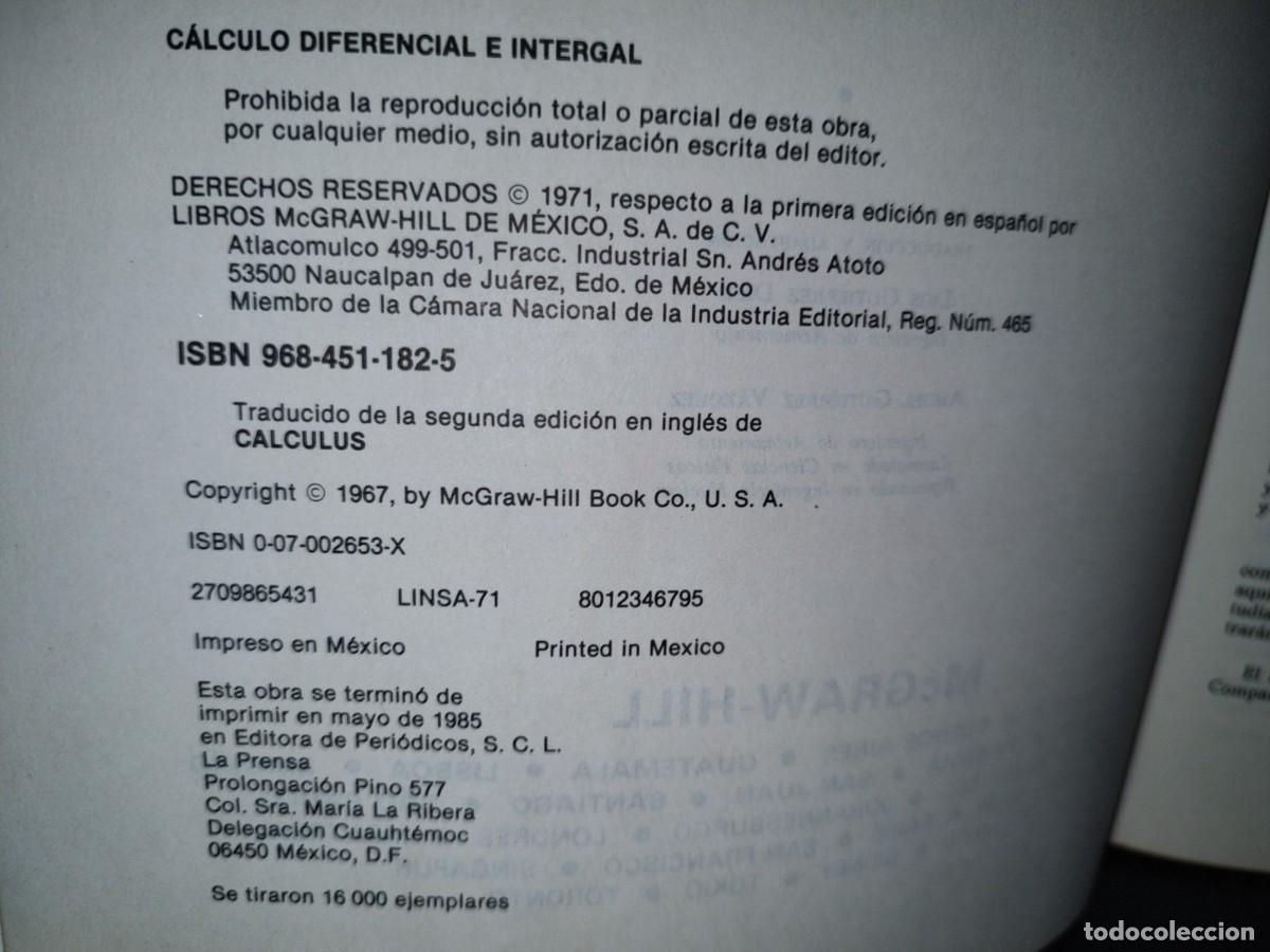 Libros de segunda mano de ciencias: 46- C&Aacute;LCULO DIFERENCIAL E INTEGRAL. FRANK AYRES, JR. - Foto 3