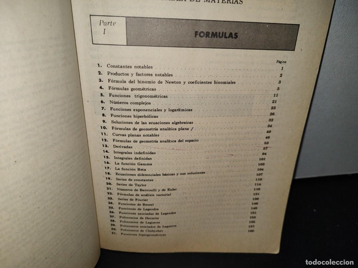 Libros de segunda mano de ciencias: 46- MANUAL DE F&Oacute;RMULAS Y TABLAS MATEM&Aacute;TICAS - MURRAY R. SPIEGEL - Foto 6