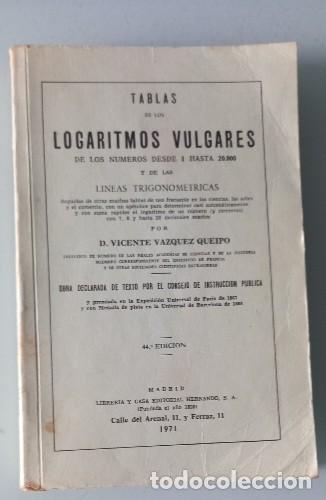 Libros de segunda mano de ciencias: Tabla de los logaritmos vulgares - Foto 1