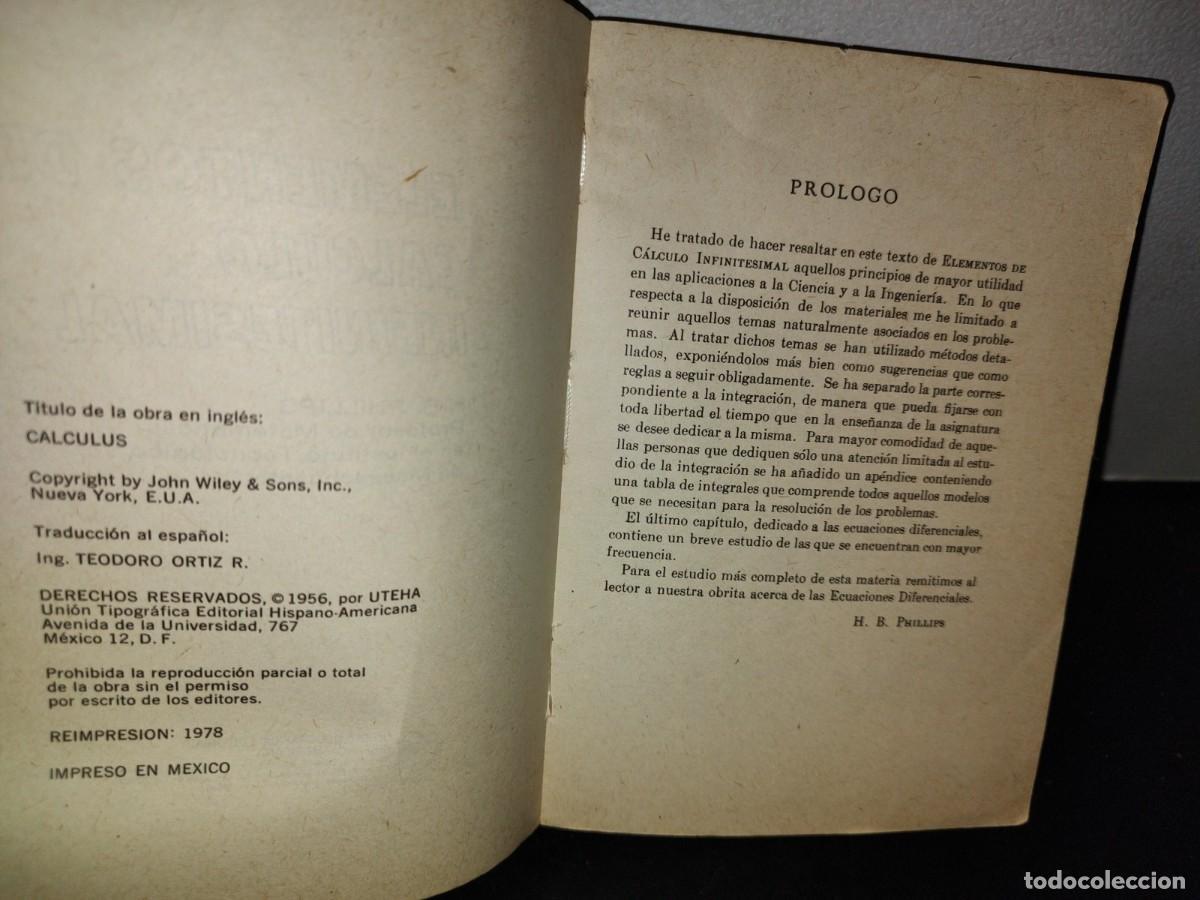 Libros de segunda mano de ciencias: 50- ELEMENTOS DE C&Aacute;LCULO INFINITESIMAL - PHILLIPS - Foto 4