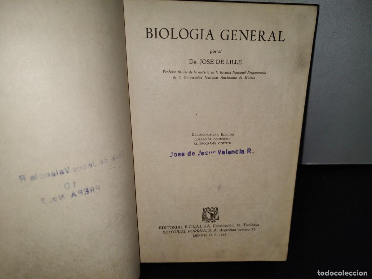 Libros de segunda mano: 51- BIOLOG&Iacute;A GENERAL. DR. JOS&Eacute; DE LILLE - 1965 - Foto 3