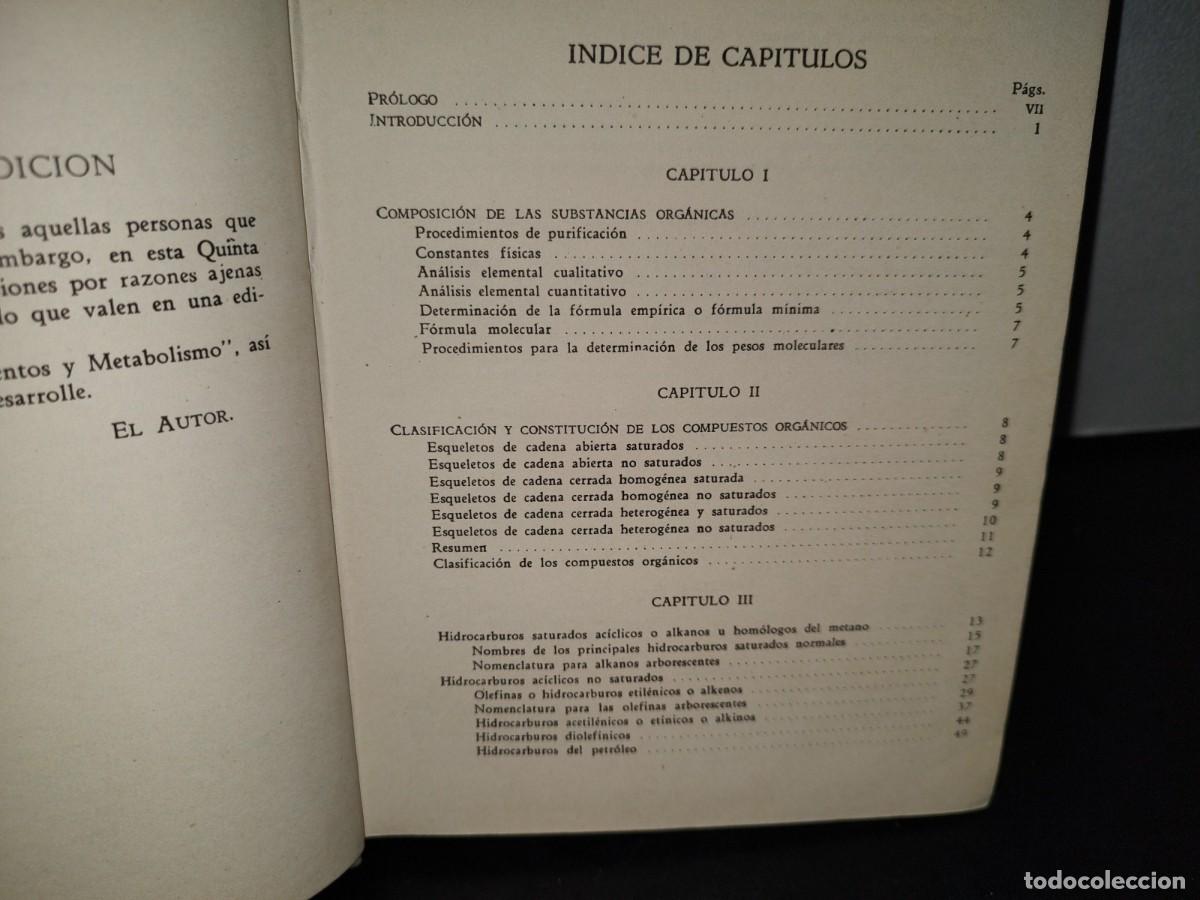 Libros de segunda mano de ciencias: 52- QU&Iacute;MICA ORG&Aacute;NICA - H&Eacute;CTOR MURILLO - 1966 - Foto 5
