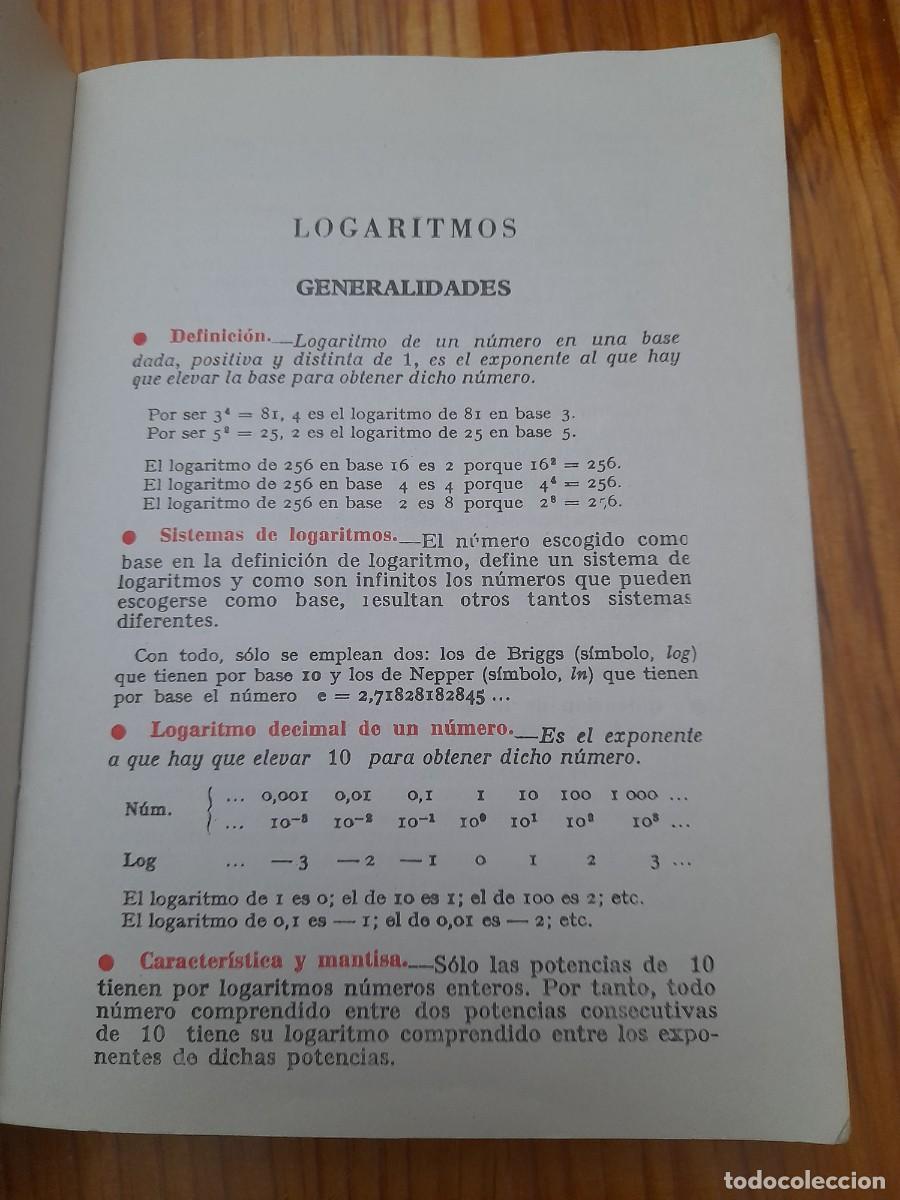 Libros de segunda mano de ciencias: Libro matem&aacute;ticas tablas de logaritmos y trigonometricas editorial bru&ntilde;o - Foto 3
