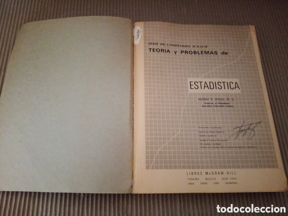 Libros de segunda mano de ciencias: Estad&iacute;stica -Murray R. Spiegel- Teor&iacute;a y problemas - Foto 3
