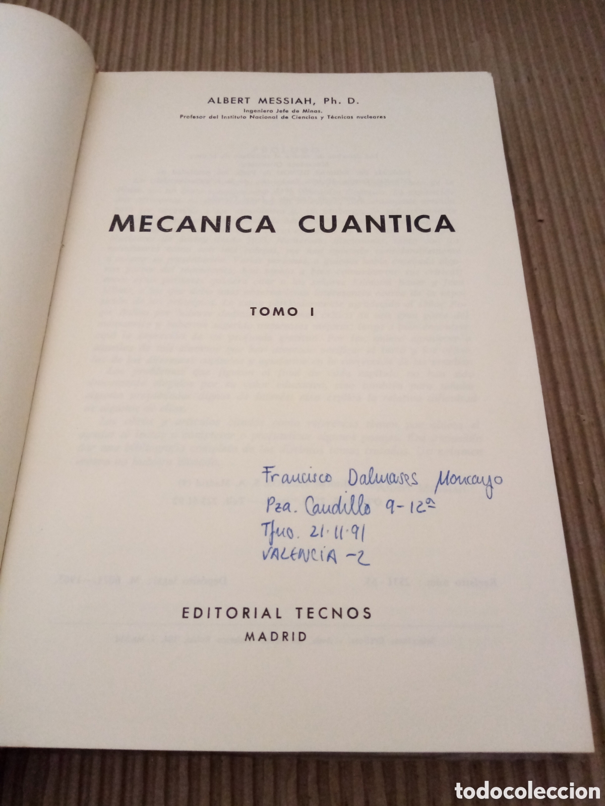 Libros de segunda mano de ciencias: Mec&aacute;nica Cu&aacute;ntica -Messiah- - Foto 5