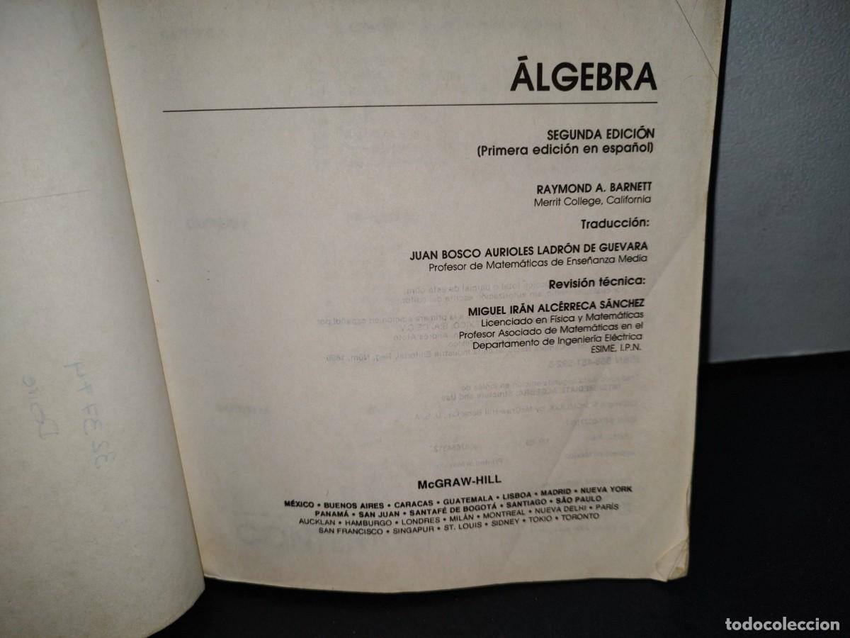 Libros de segunda mano de ciencias: 54- &Aacute;LGEBRA - BARNETT - MCGRAW-HILL - 1992 - Foto 3