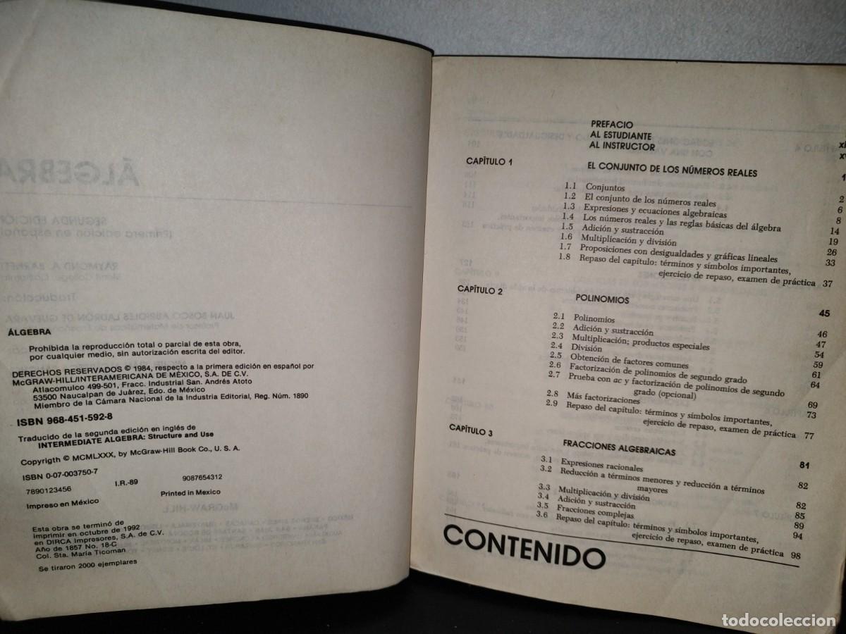 Libros de segunda mano de ciencias: 54- &Aacute;LGEBRA - BARNETT - MCGRAW-HILL - 1992 - Foto 4