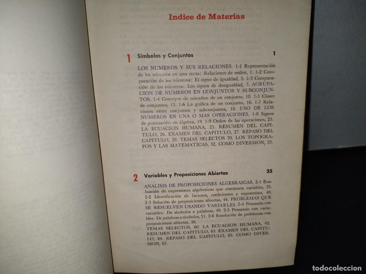 Libros de segunda mano de ciencias: 54- &Aacute;LGEBRA MODERNA. ESTRUCTURA Y M&Eacute;TODO LIBRO I - DOLCIANI, BERMAN, FREILICH - Foto 7