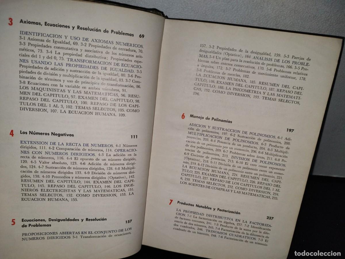 Libros de segunda mano de ciencias: 54- &Aacute;LGEBRA MODERNA. ESTRUCTURA Y M&Eacute;TODO LIBRO I - DOLCIANI, BERMAN, FREILICH - Foto 8