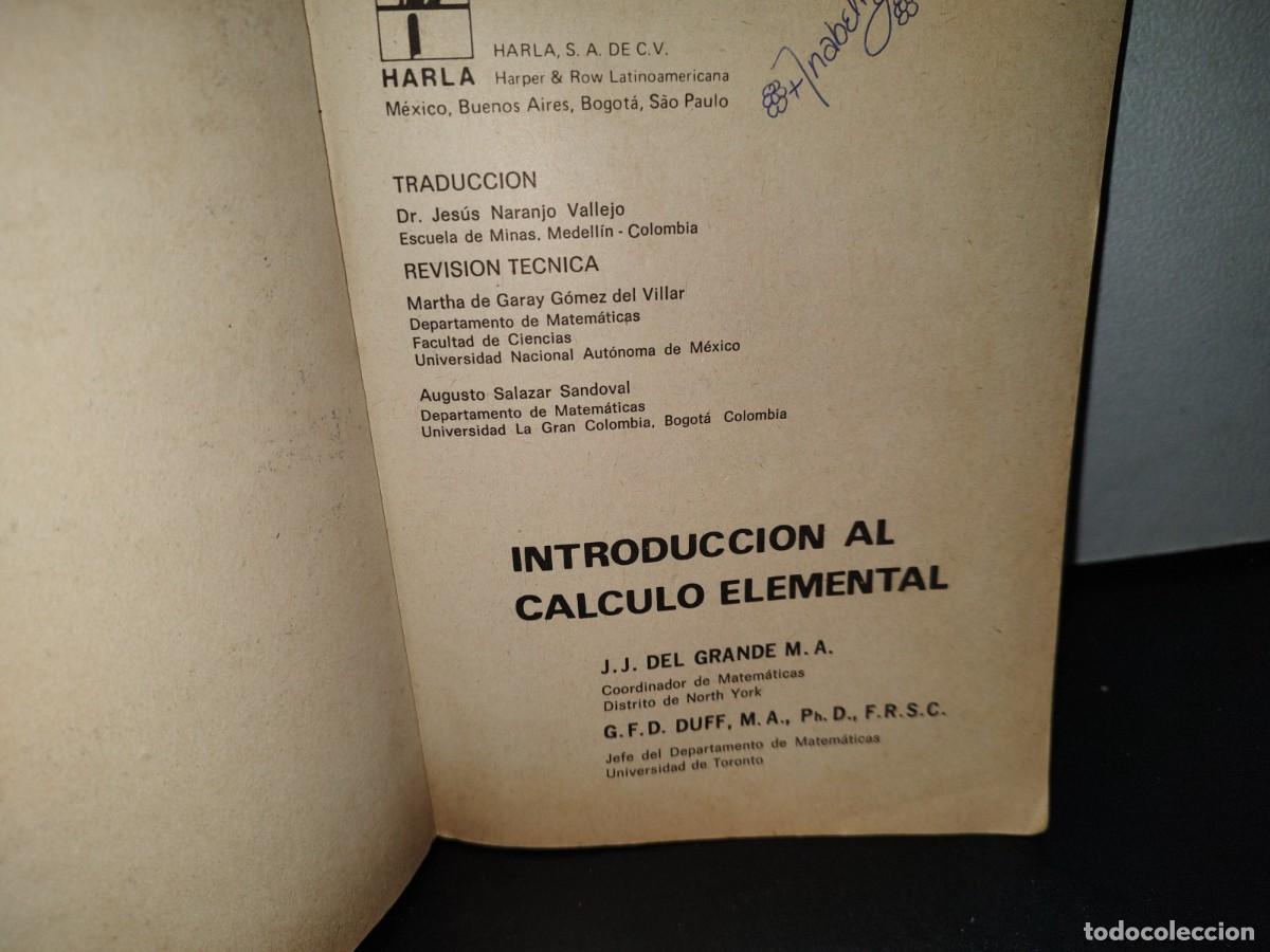 Libros de segunda mano de ciencias: 55- INTRODUCCI&Oacute;N AL C&Aacute;LCULO ELEMENTAL - DEL GRANDE DUFF - Foto 3