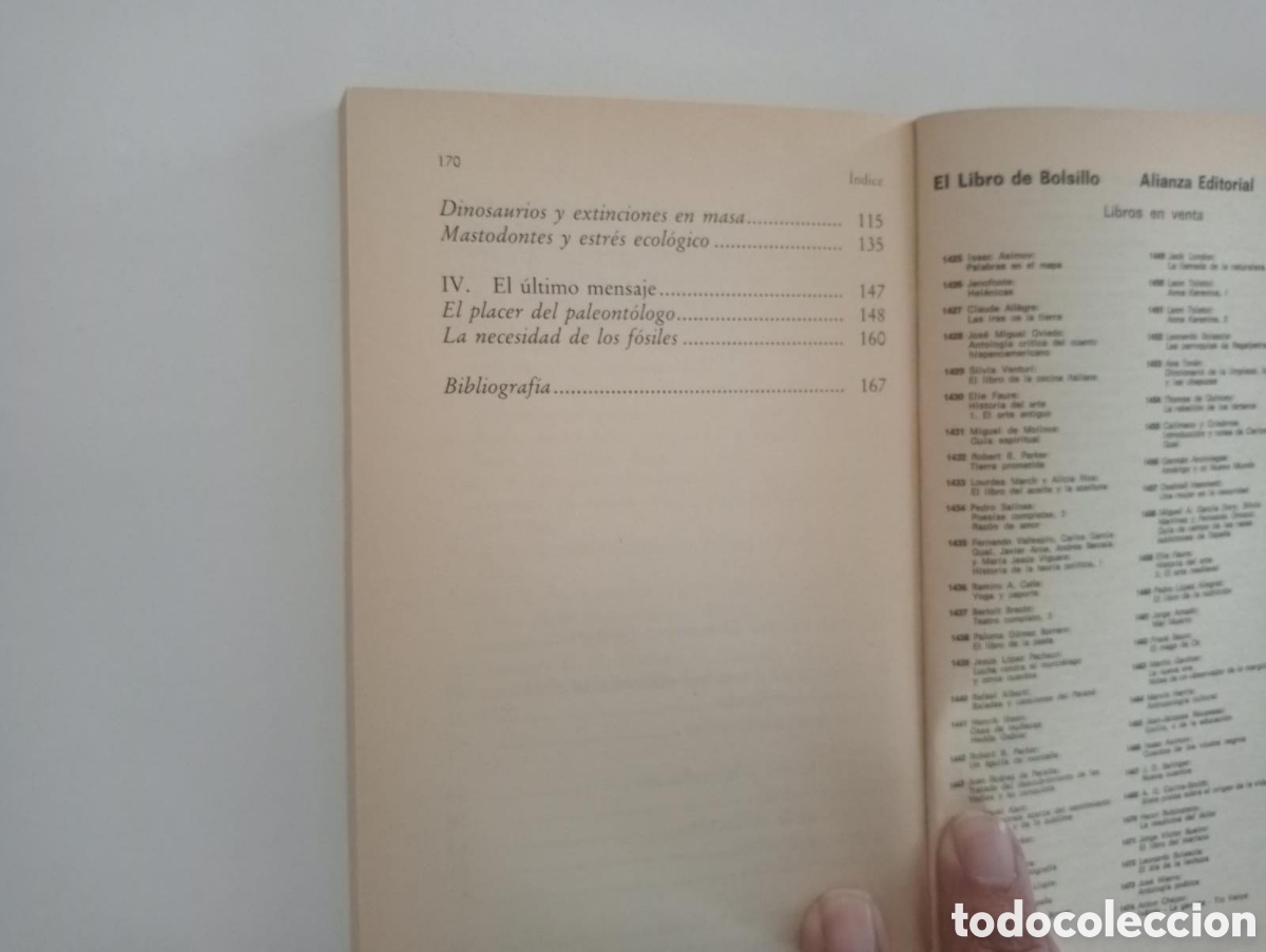 Libros de segunda mano: El mensaje de los f&oacute;siles / Pascal Tassy. Alianza - Foto 5