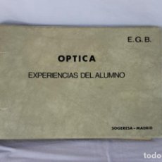 Libros de segunda mano de Ciencias: OPTICA EXPERIENCIAS DEL ALUMNO SOGERESA MADRID. Lote 384433769