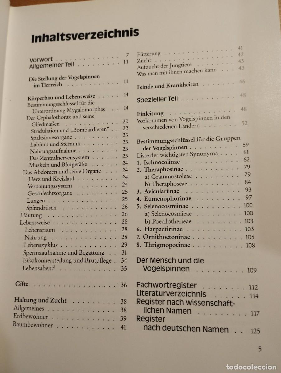 Libros de segunda mano: VOGELSPINNEN (G&Uuml;NTER SCHMIDT) LIBRO EN ALEM&Aacute;N SOBRE TAR&Aacute;NTULAS - Foto 4