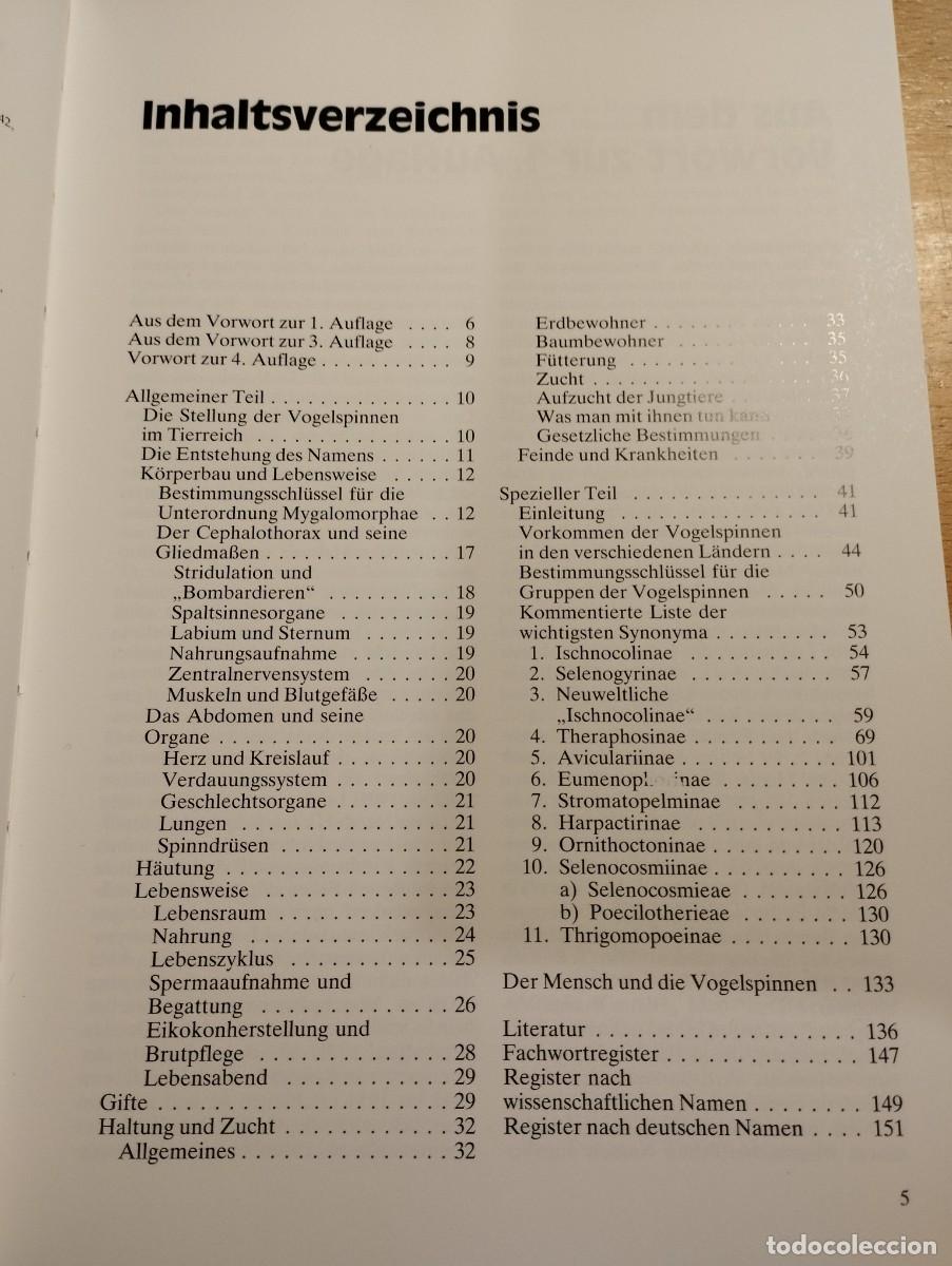 Libros de segunda mano: VOGELSPINNEN (DR. G&Uuml;NTER SCHMIDT) LIBRO EN ALEM&Aacute;N SOBRE TAR&Aacute;NTULAS - Foto 3