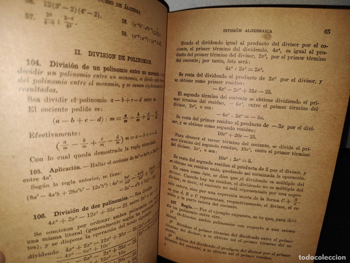 Libros de segunda mano de ciencias: 58- CURSO DE &Aacute;LGEBRA - A. ANFOSI - 1947 - Foto 9