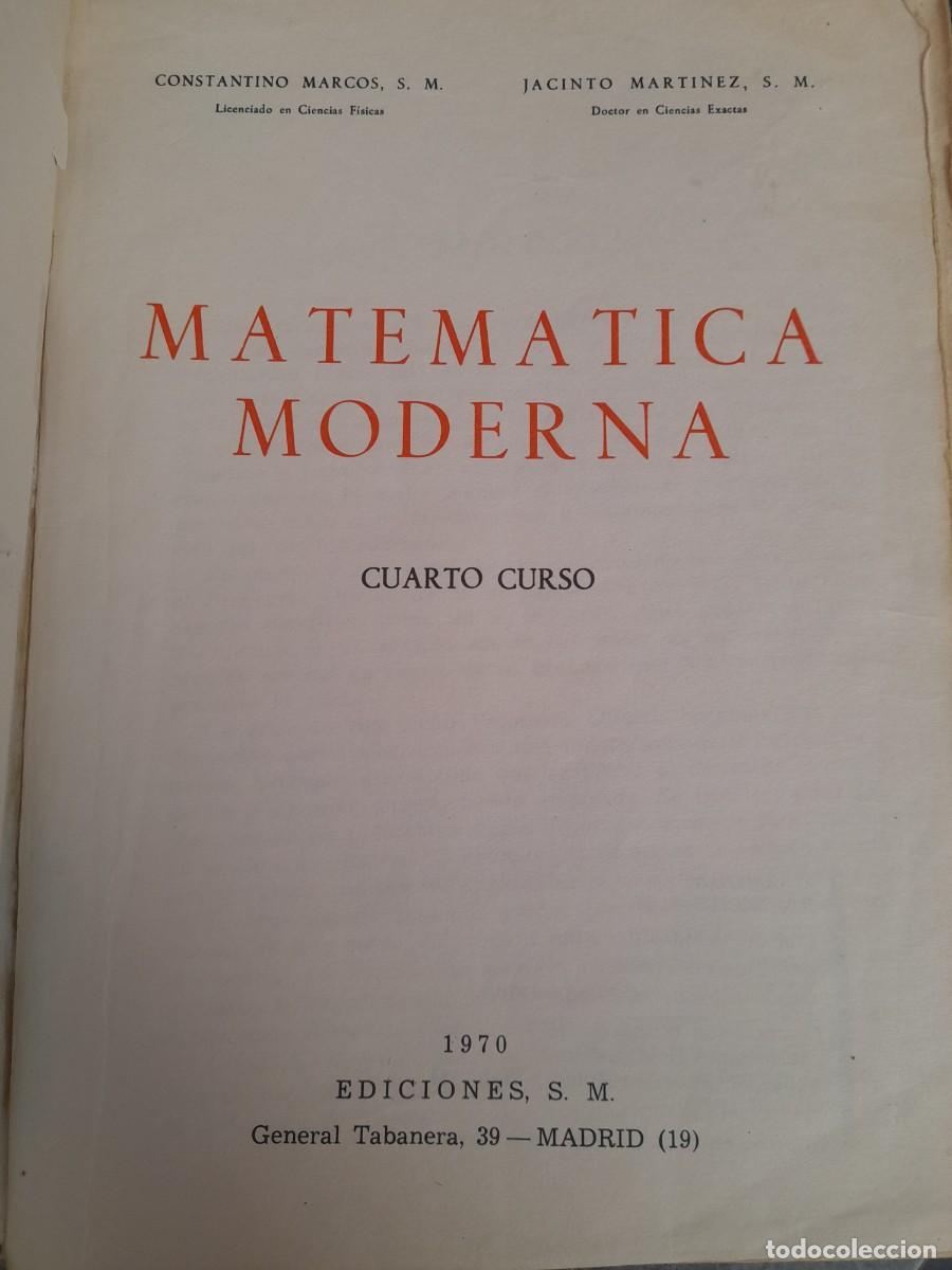 Libros de segunda mano de ciencias: Libro de matem&aacute;tica moderna 4 curso SM Constantino Marcos Jacinto Mart&iacute;nez - Foto 2