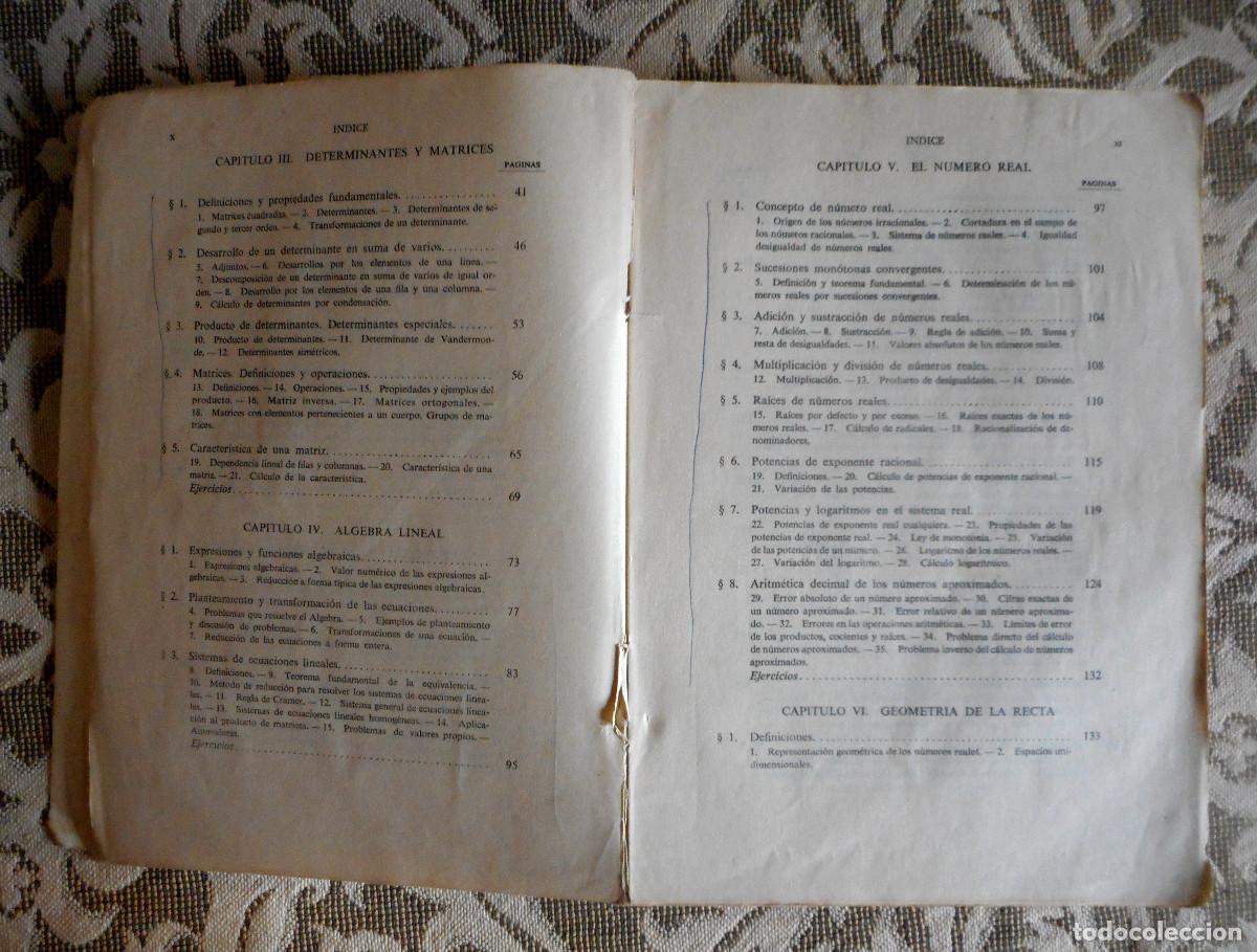 Libros de segunda mano de ciencias: ELEMENTOS DE MATEM&Aacute;TICAS - REY PASTOR , A DE CASTRO 3&ordf; EDICI&Oacute;N 1.964 - Foto 6