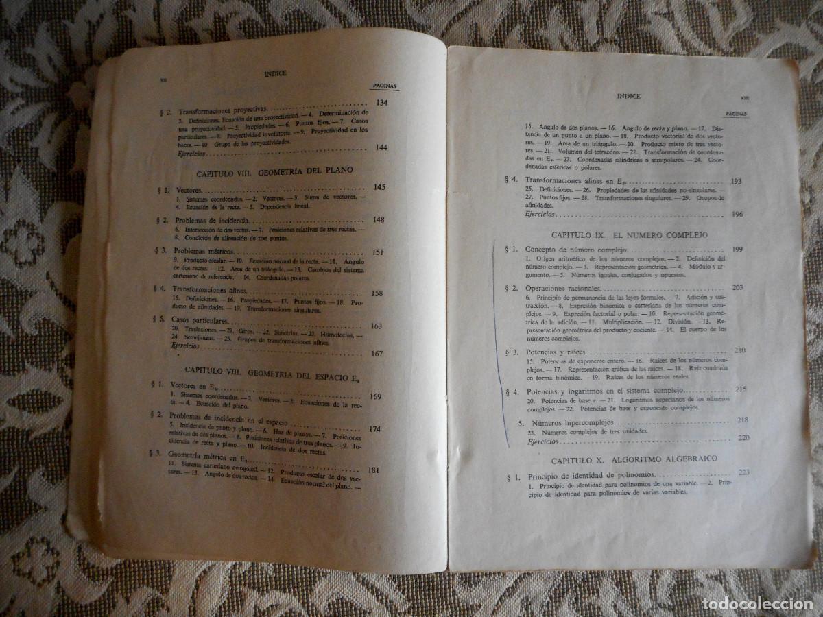 Libros de segunda mano de ciencias: ELEMENTOS DE MATEM&Aacute;TICAS - REY PASTOR , A DE CASTRO 3&ordf; EDICI&Oacute;N 1.964 - Foto 7
