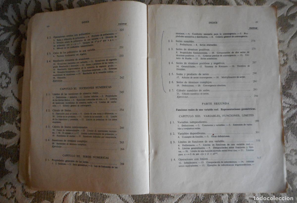 Libros de segunda mano de ciencias: ELEMENTOS DE MATEM&Aacute;TICAS - REY PASTOR , A DE CASTRO 3&ordf; EDICI&Oacute;N 1.964 - Foto 8
