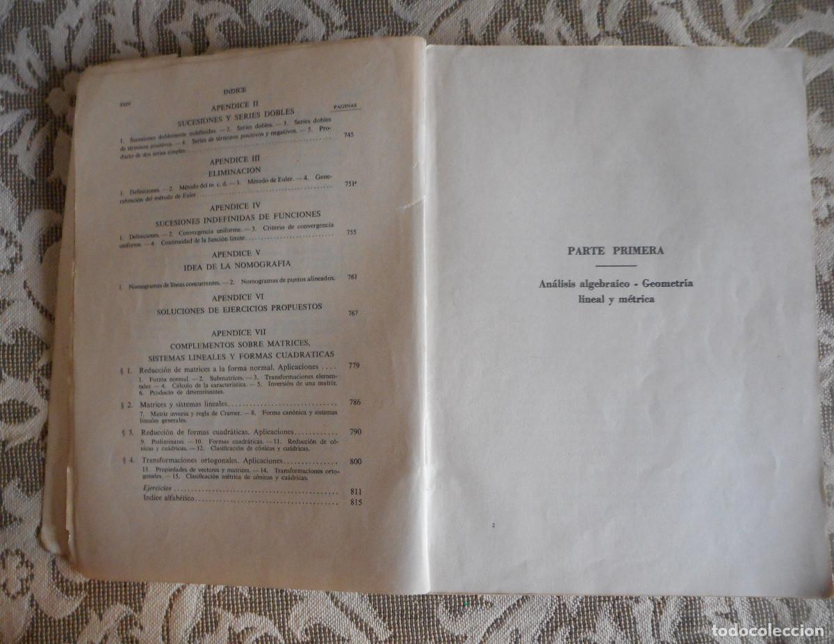 Libros de segunda mano de ciencias: ELEMENTOS DE MATEM&Aacute;TICAS - REY PASTOR , A DE CASTRO 3&ordf; EDICI&Oacute;N 1.964 - Foto 10