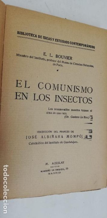 Libros de segunda mano: EL COMUNISMO EN LOS INSECTOS, Bouvier E.L - Foto 2