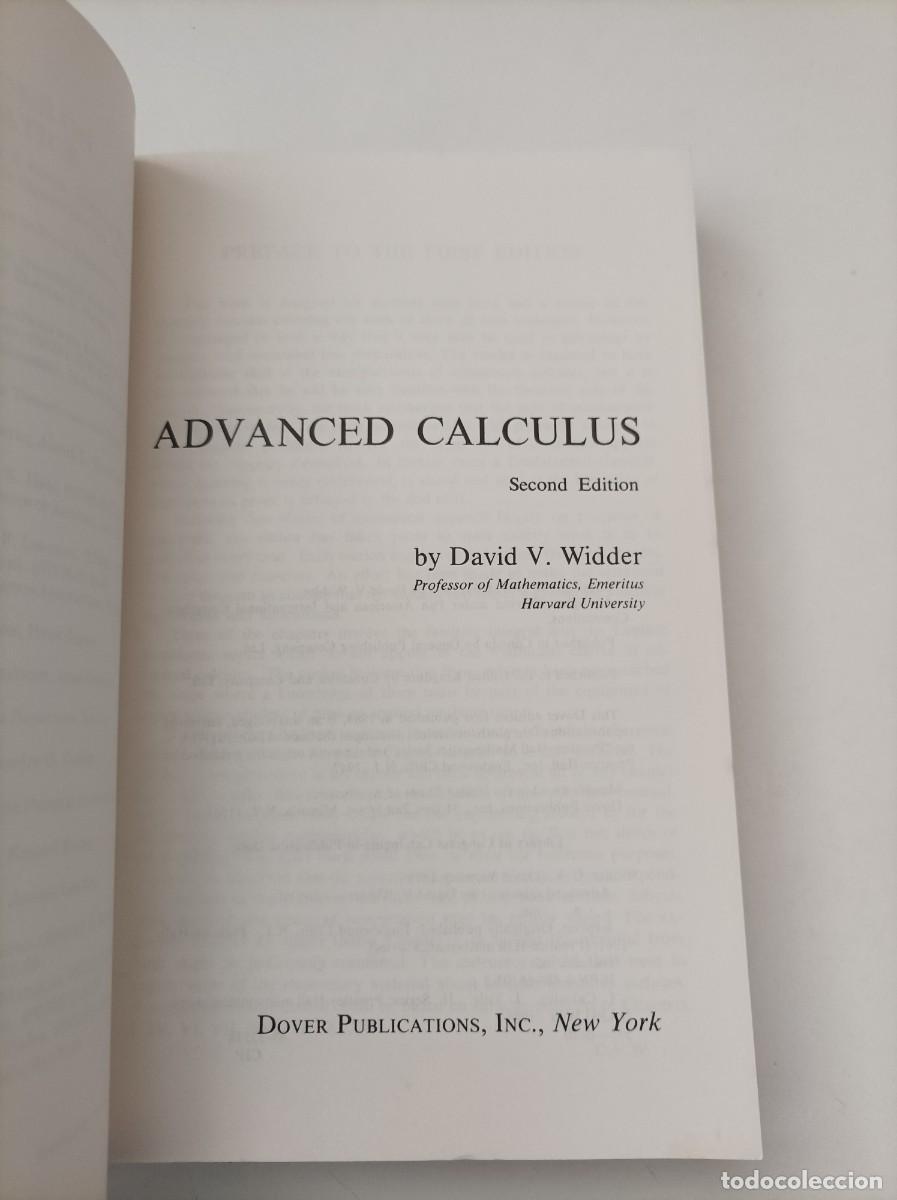 Libros de segunda mano de ciencias: Advanced Calculus (2nd Edici&oacute;n). David V. Widder. Courier Corporation, 1989. Edici&oacute;n en Ingl&eacute;s. - Foto 2