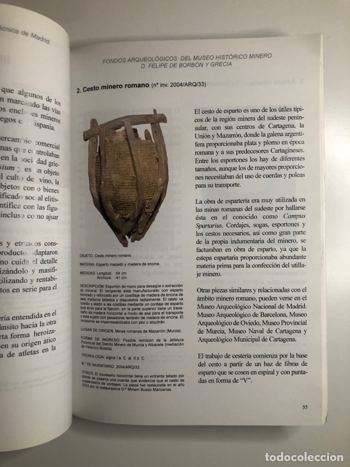 Libros de segunda mano: FONDOS ARQUEOL&Oacute;GICOS DEL MUSEO HIST&Oacute;RICO MINERO. - Foto 5