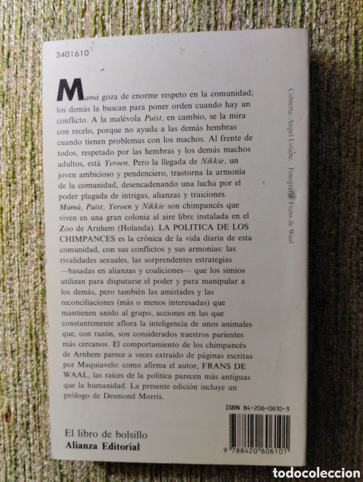 Libros de segunda mano: La pol&iacute;tica de los chimpanc&eacute;s, Frans de Waal - Foto 2