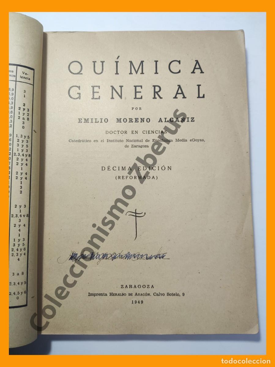 Libros de segunda mano de ciencias: Quimica General - Emilio Moreno Alca&ntilde;iz - Foto 2