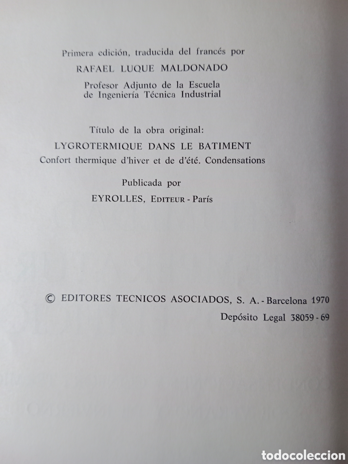 Libros de segunda mano de ciencias: HUMEDAD Y TEMPERATURA EN LOS EDIFICIOS, MAURICE CROISET, PRIMERA EDICI&Oacute;N - Foto 10