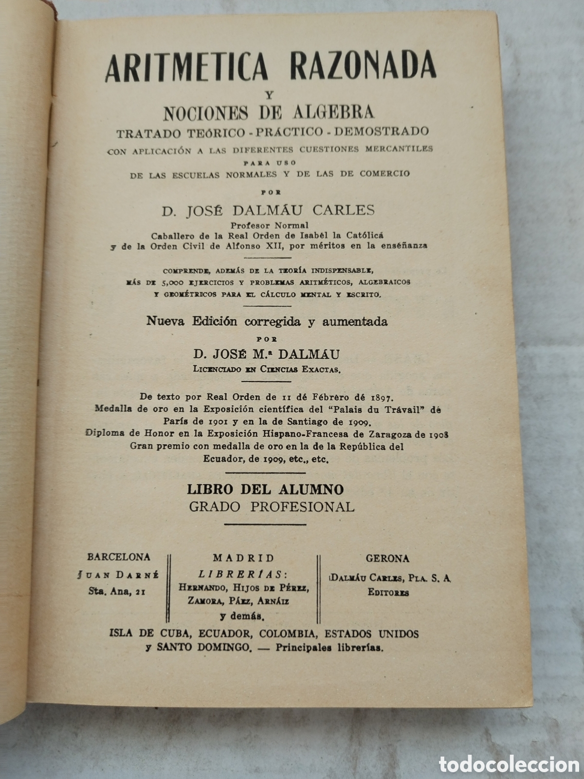 Libros de segunda mano de ciencias: ARITM&Eacute;TICA RAZONA/JOS&Eacute; DALMAU CARLES - Foto 2