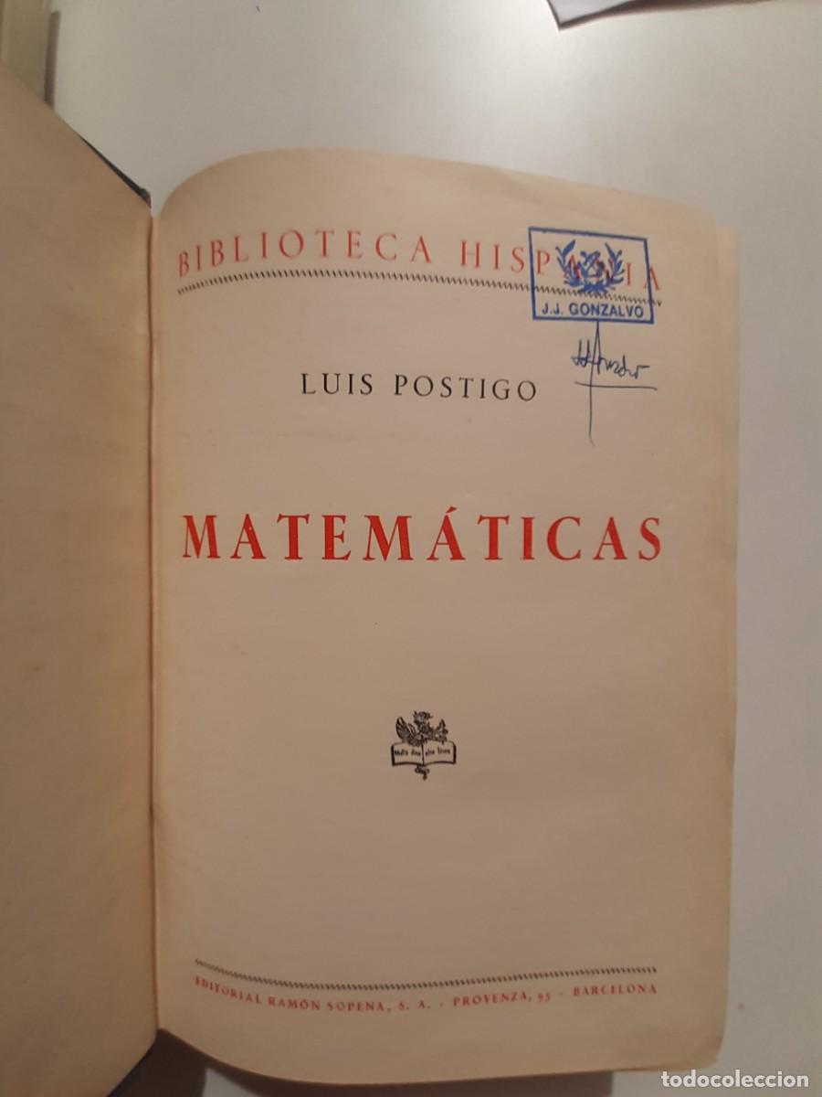 Libros de segunda mano de ciencias: MATEM&Aacute;TICAS. 1950. RAM&Oacute;N SOPENA - Foto 2