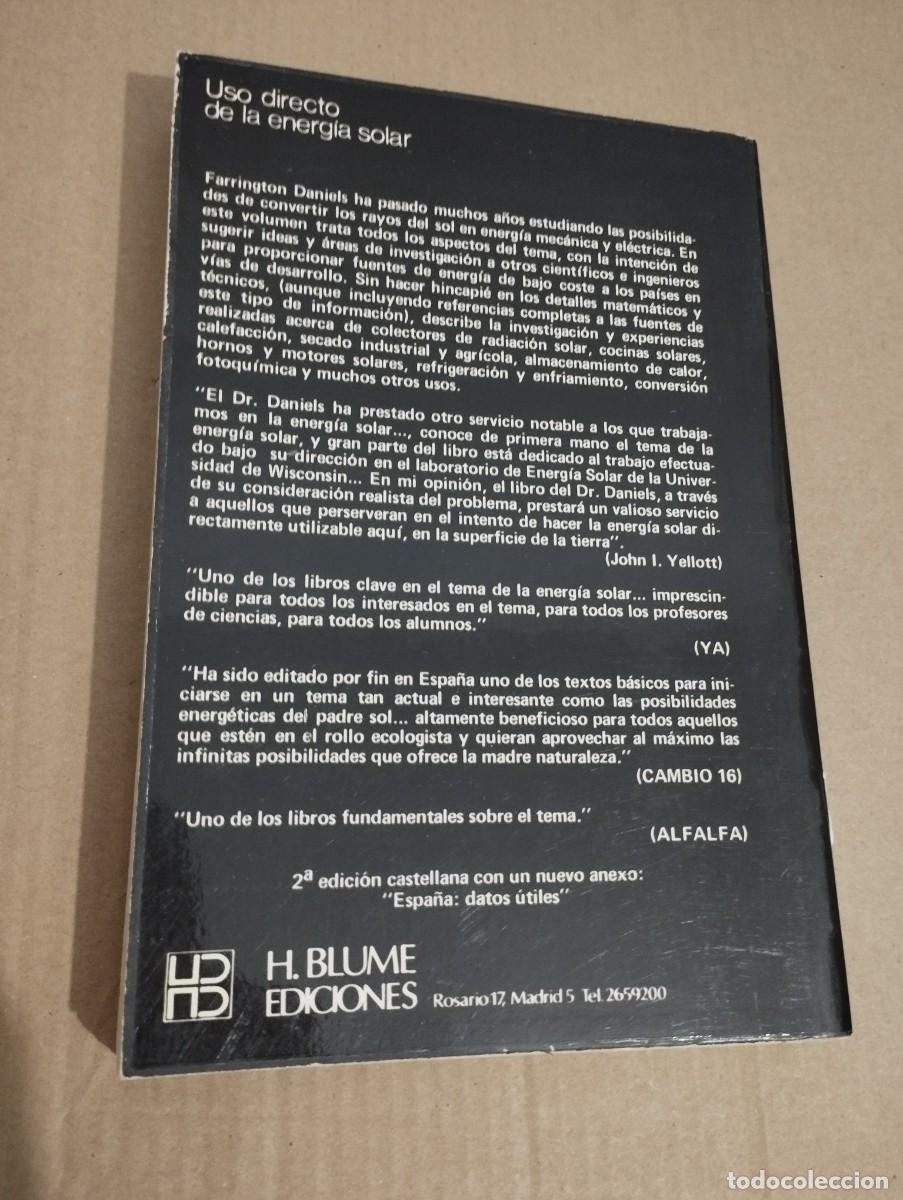 Libros de segunda mano de ciencias: USO DIRECTO DE LA ENERG&Iacute;A SOLAR (FARRINGTON DANIELS) - Foto 18