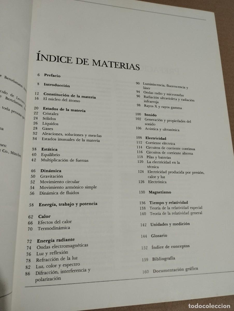 Libros de segunda mano de ciencias: F&Iacute;SICA. MATERIA, &Aacute;TOMOS, ENERG&Iacute;AS (C&Iacute;RCULO DE LECTORES) - Foto 5