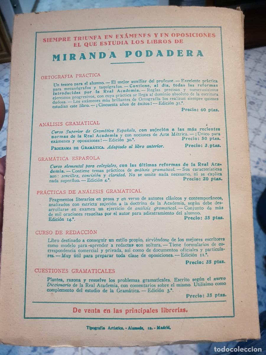 Libros de segunda mano de ciencias: Analisis gramatical luis miranda a&ntilde;o 1962 - Foto 3