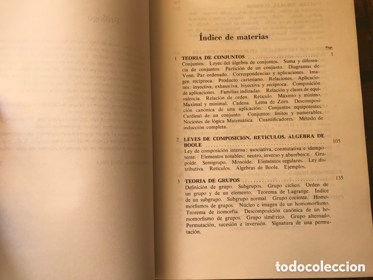 Libros de segunda mano de ciencias: Problemas resueltos de &aacute;lgebra. Emilio espada. Edunsa - Foto 4