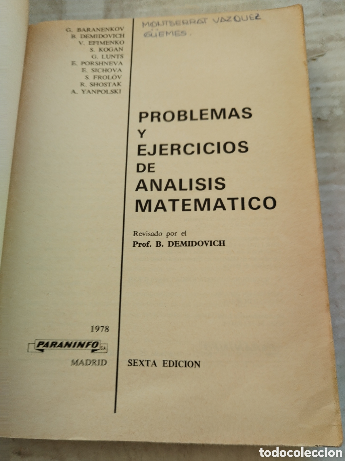 Libros de segunda mano de ciencias: PROBLEMAS Y EJERCICIOS DE AN&Aacute;LISIS MATEMATICO/B. DEMIDOVICH - Foto 3