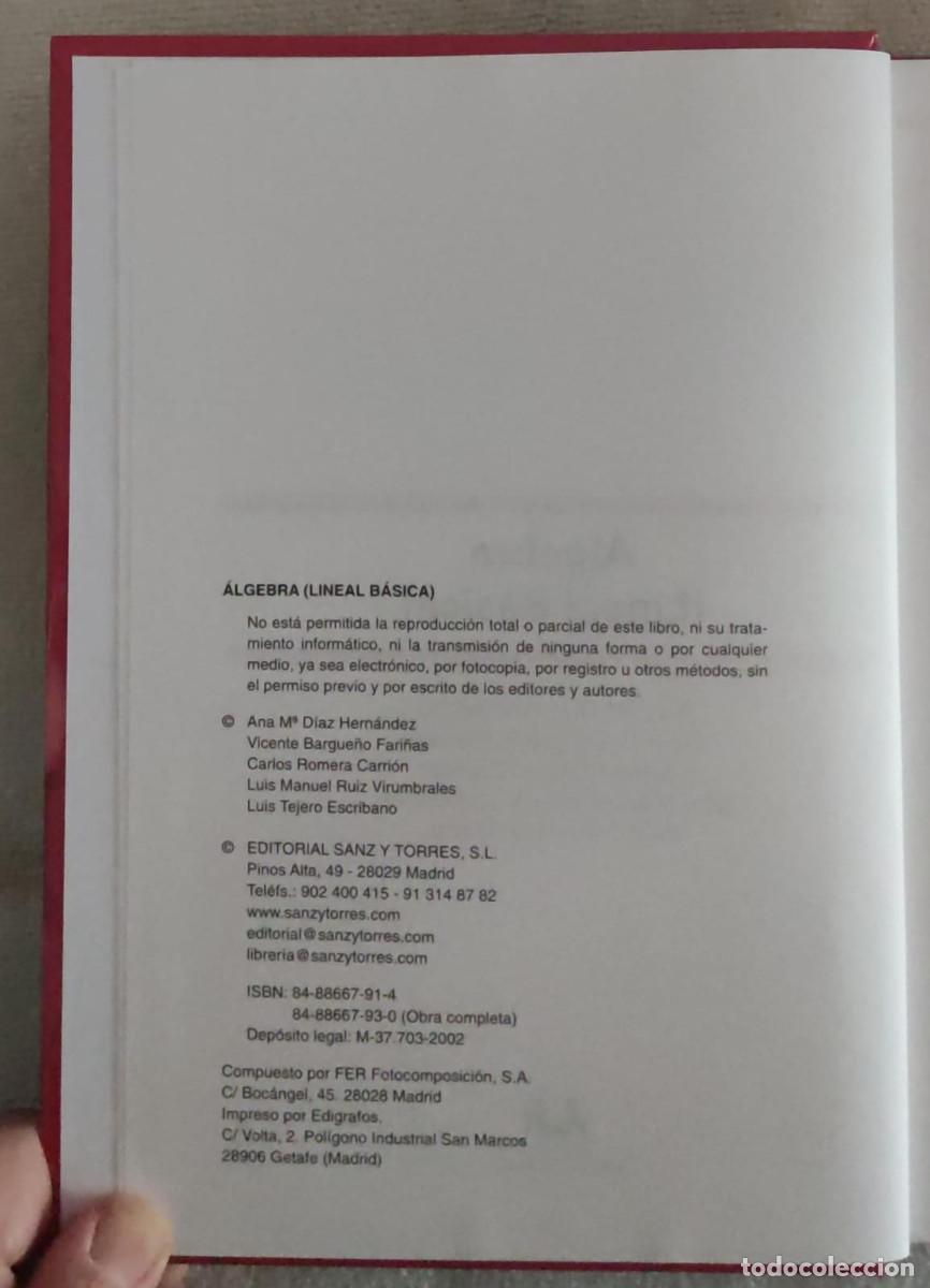 Libros de segunda mano de ciencias: &Aacute;LGEBRA. - Foto 6