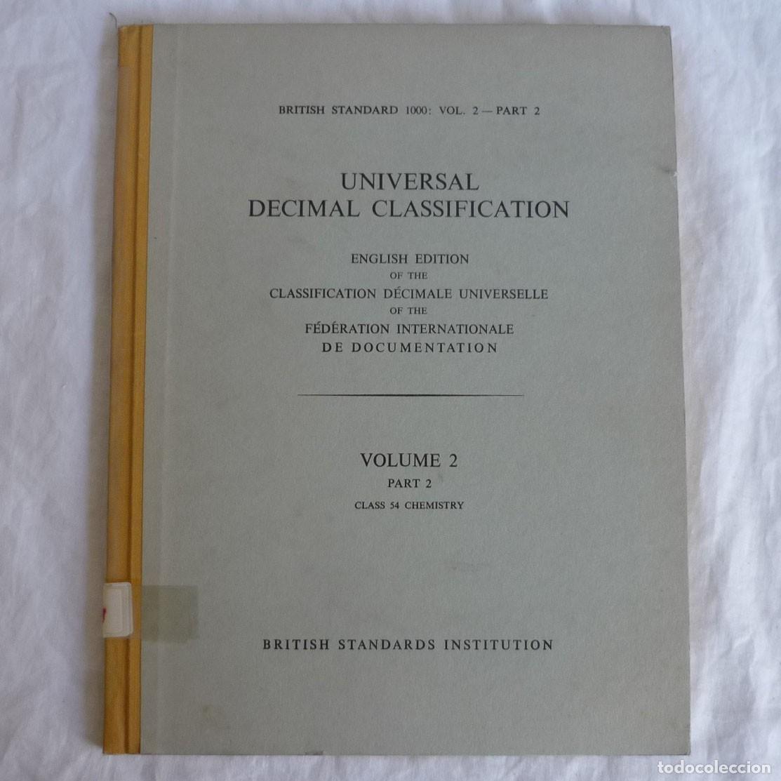 Libros de segunda mano de ciencias: Universal decimal classification, english edition, chemistry - Foto 1