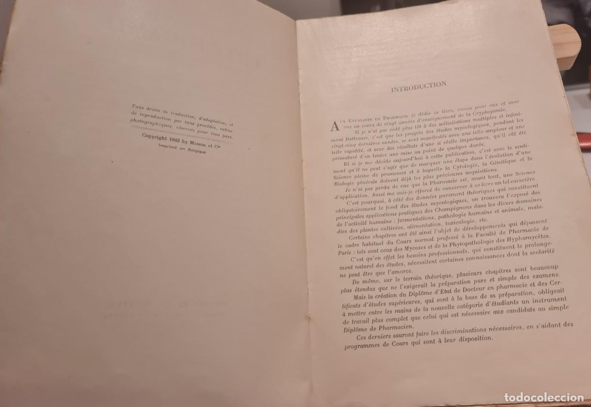 Libros de segunda mano: Criptogamia. Libro &rdquo;Trait&eacute; de CRYPTOGAMIE&rdquo; (en franc&eacute;s) de Louis LUTZ Masson Ed., Par&iacute;s 1948 - Foto 3