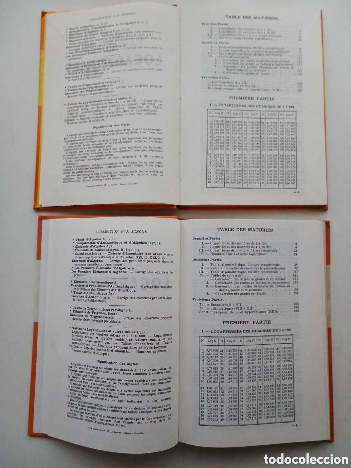 Libros de segunda mano de ciencias: Tables de Logarithmes, tablas de logaritmos franc&eacute;s Bruxelles 1974 1978 - Foto 4