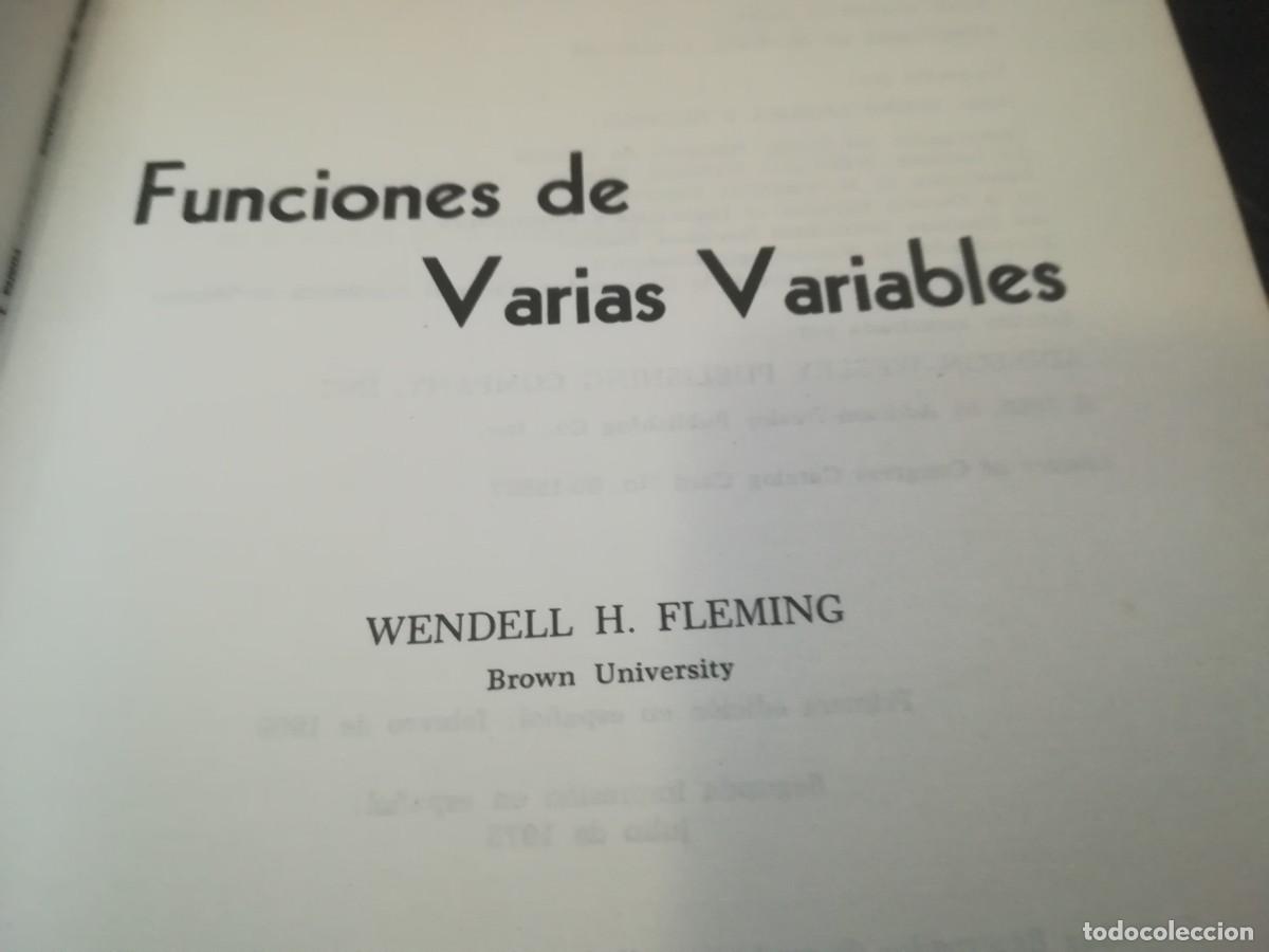 Libros de segunda mano de ciencias: FUNCIONES DE VARIAS VARIABLES / WENDELL H FLEMING / CONS241 / CONTINENTAL - Foto 4