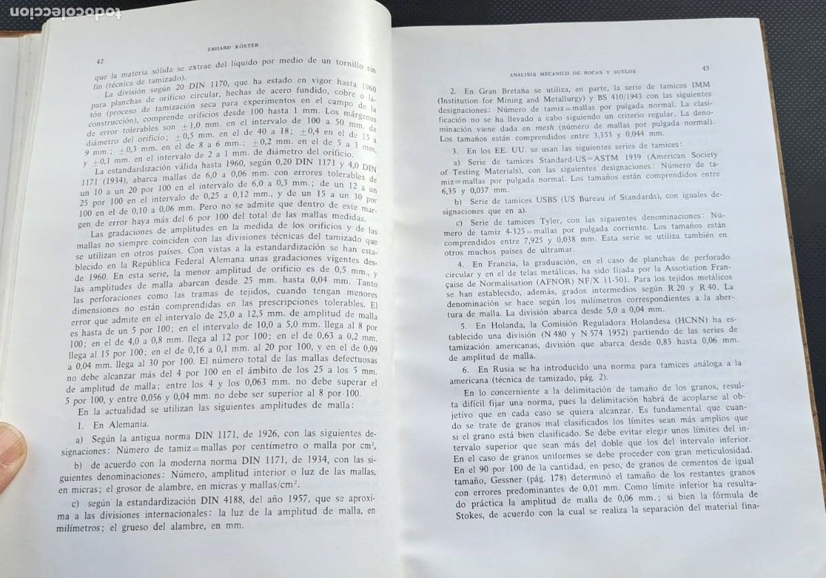 Libros de segunda mano de ciencias: AN&Aacute;LISIS MEC&Aacute;NICO DE ROCAS Y SUELOS (E. K&Ouml;STER 1966) SIN USAR - Foto 7