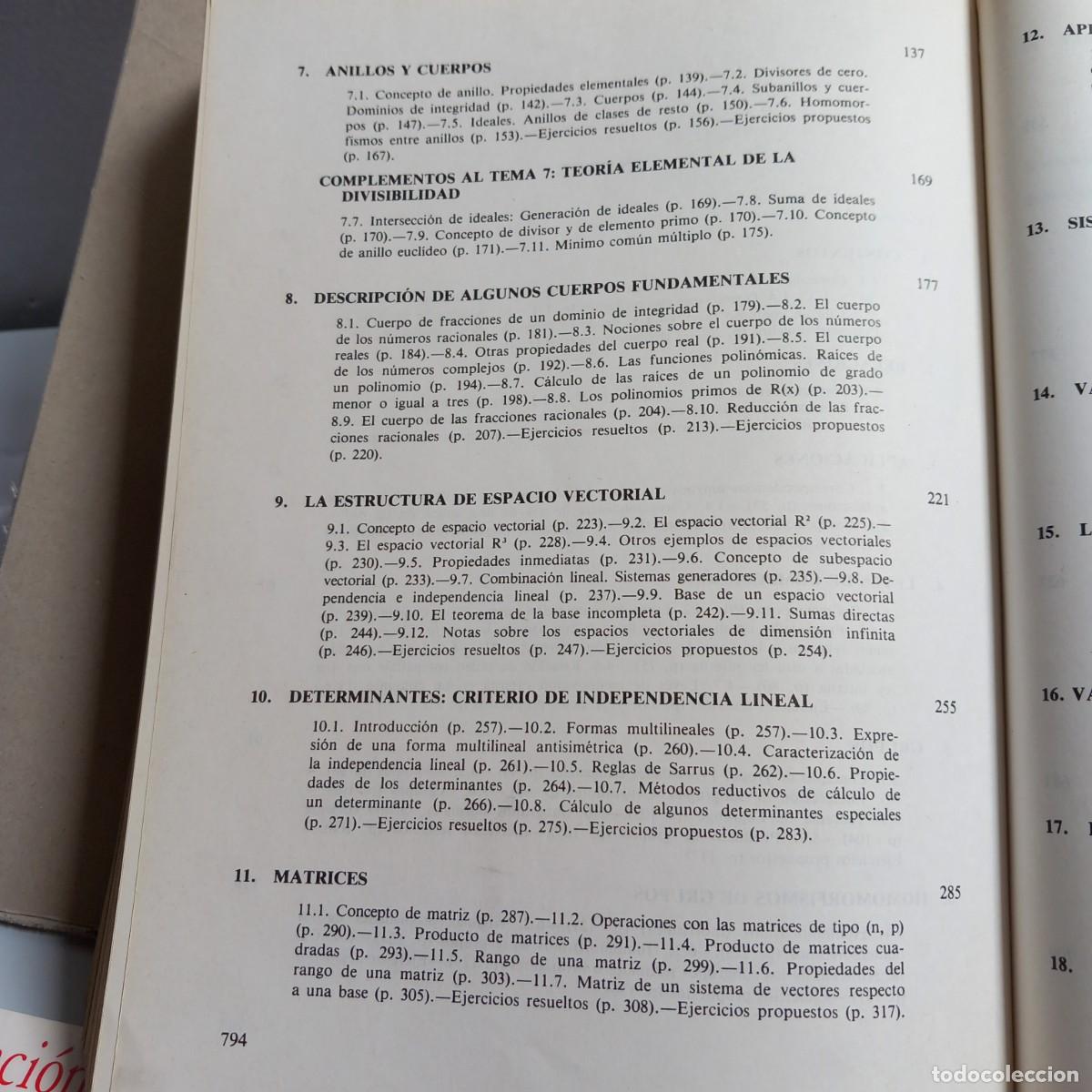Libros de segunda mano de ciencias: &Aacute;LGEBRA LINEAL Y GEOMETR&Iacute;A. Curso te&oacute;rico-pr&aacute;ctico. MARFIL - Foto 2