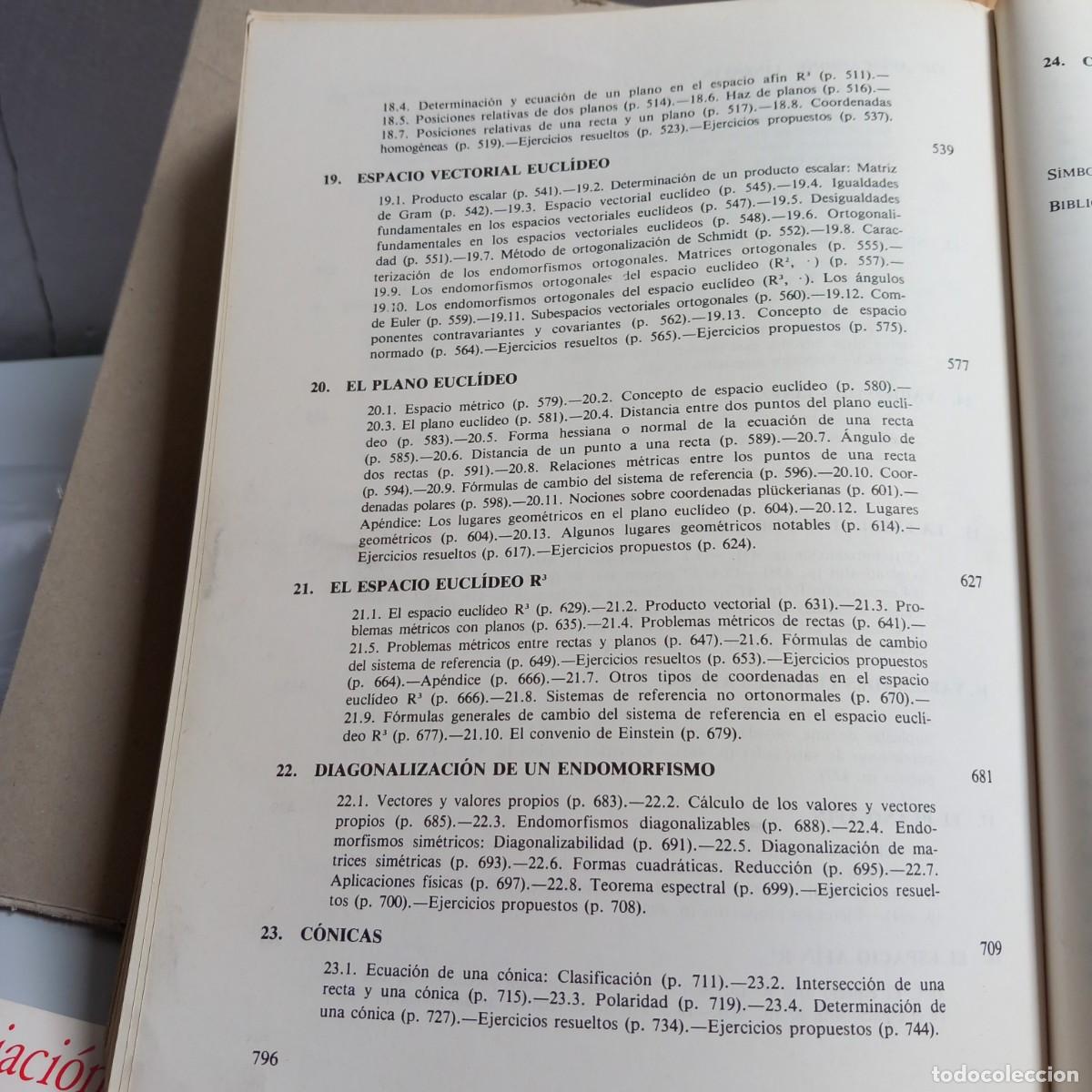 Libros de segunda mano de ciencias: &Aacute;LGEBRA LINEAL Y GEOMETR&Iacute;A. Curso te&oacute;rico-pr&aacute;ctico. MARFIL - Foto 4